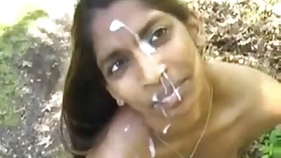 Pretty Indian Gets A Facial Outdoors Pov