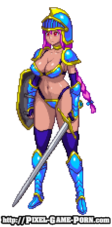 animated gif of busty ecchi oppai hentai warrior game babe in a gaming  sprite from trollbusters - XXXPicz