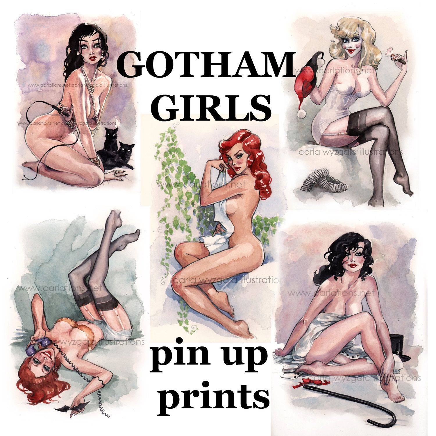 Cartoon Art Pin Up Girls - batman pin up prints carlationsart on etsy comic - XXXPicz