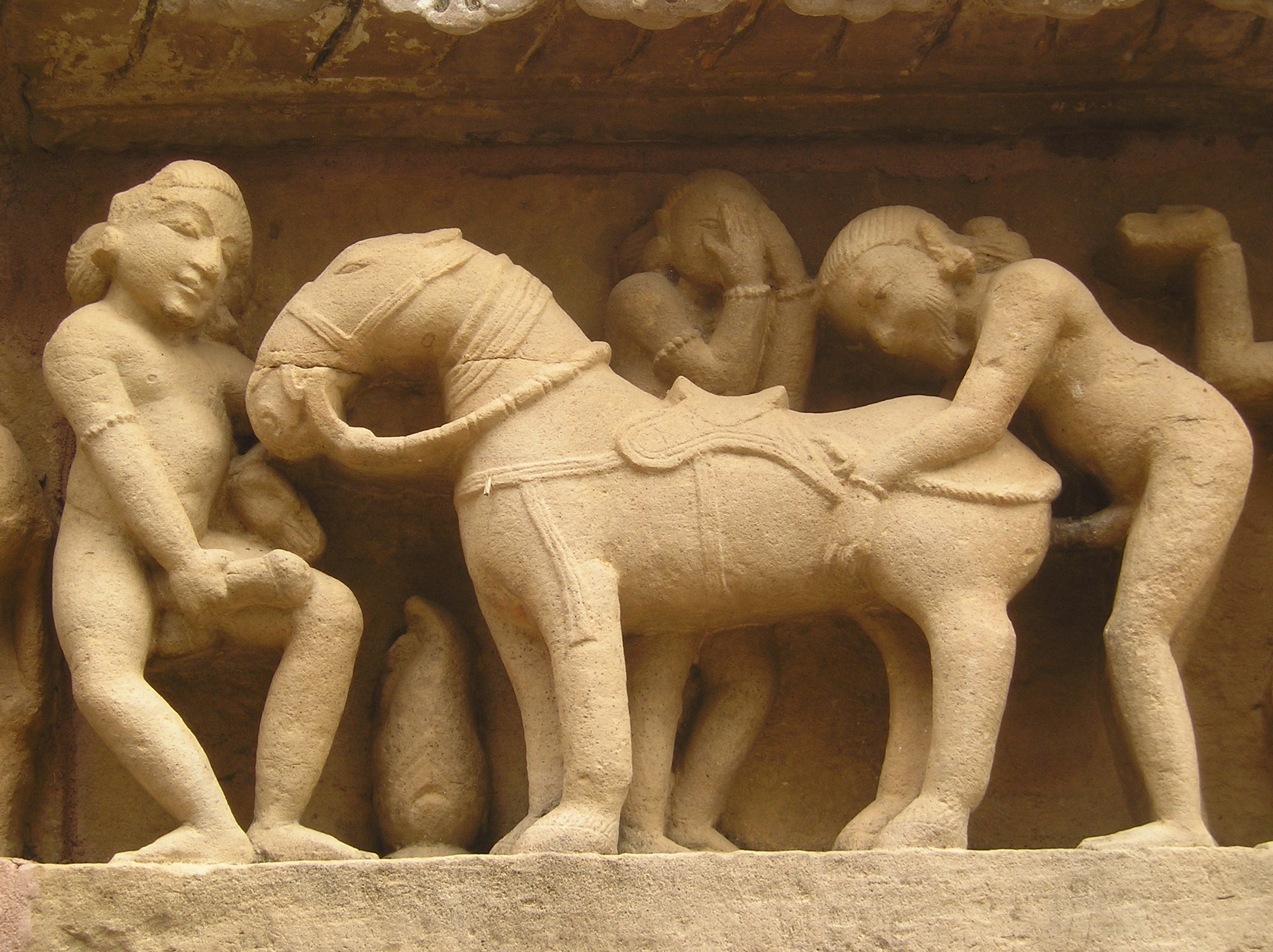 Horse Sex Porn Intercores - man having intercourse with a horse pictured on the exterior of a temple in  khajuraho - XXXPicz