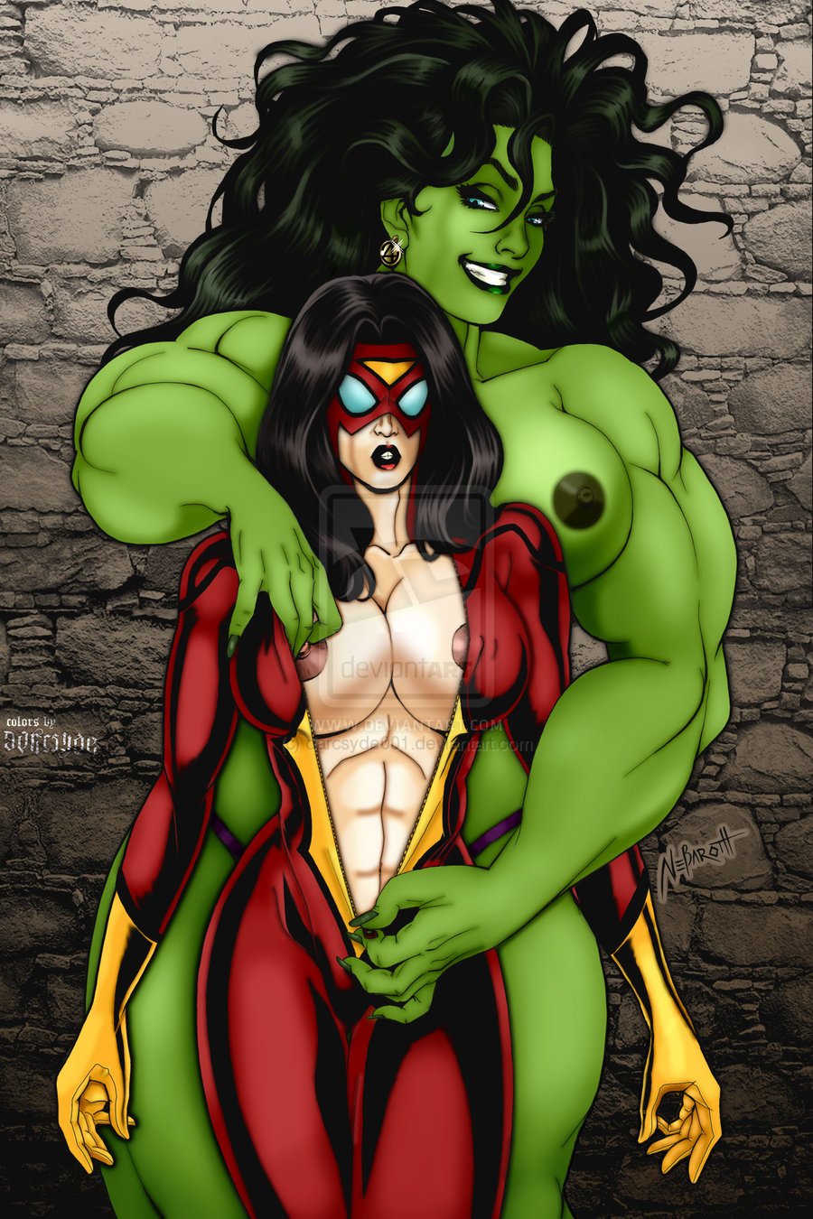 Avengers Lesbian Porn - she hulk undresses spider woman avengers lesbian porn - XXXPicz
