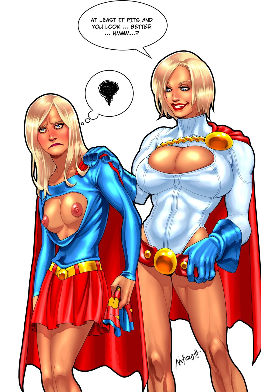 supergirl jealous of breasts power girl cartoon gallery - XXXPicz