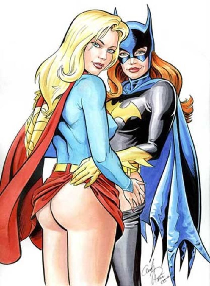 Xxx Supergirl Cartoon Drawing - supergirl kissing batgirl xxx 2 - XXXPicz