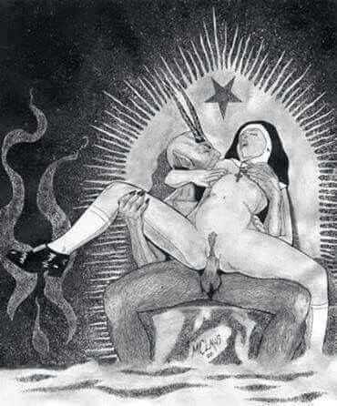 Satanic Erotic Nun - the devil inside satanic art witch art dark places nun erotic art  demonology demons black metal - XXXPicz